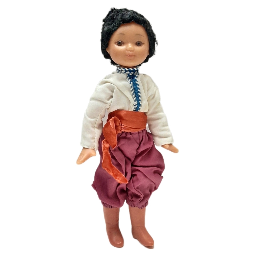 🍒 VINTAGE Folk Dress Plastic Doll Boy / Man Slavic Outfit
